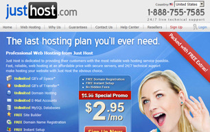 Justhost-homepage