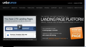Unbounce homepage